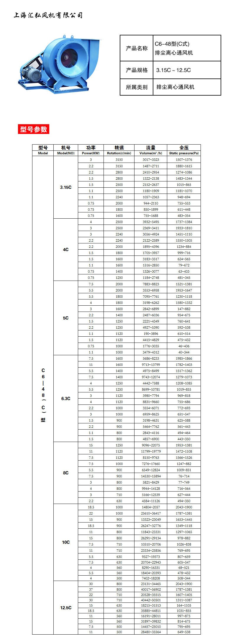 C6-48(C式)排塵離心風機